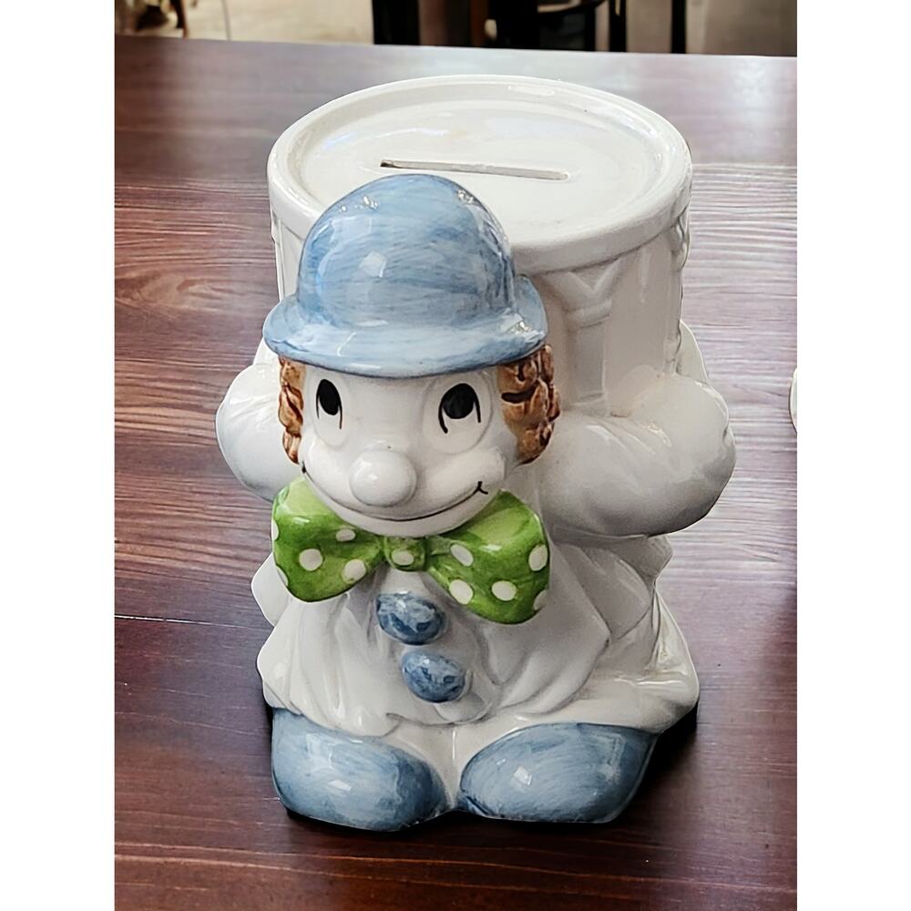 Fitz and Floyd Clown Carrying a Drum Bank 1979 Handpainted Great Condition!